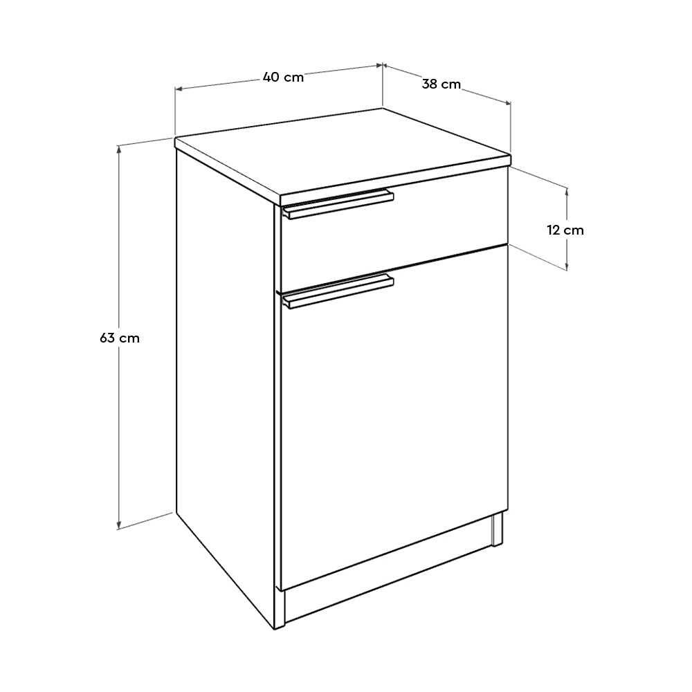 Κομοδίνο σε σονόμα & λευκό χρώμα 40x38x63