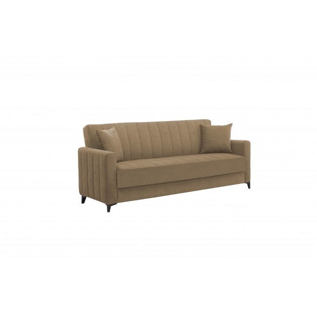 Καναπές/κρεβάτι διθέσιος "DAISY NEW" υφασμάτινος σε χρώμα μπεζ 165x75x95