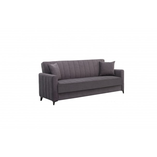 Καναπές/κρεβάτι διθέσιος "DAISY NEW" υφασμάτινος σε χρώμα γκρι 165x75x95