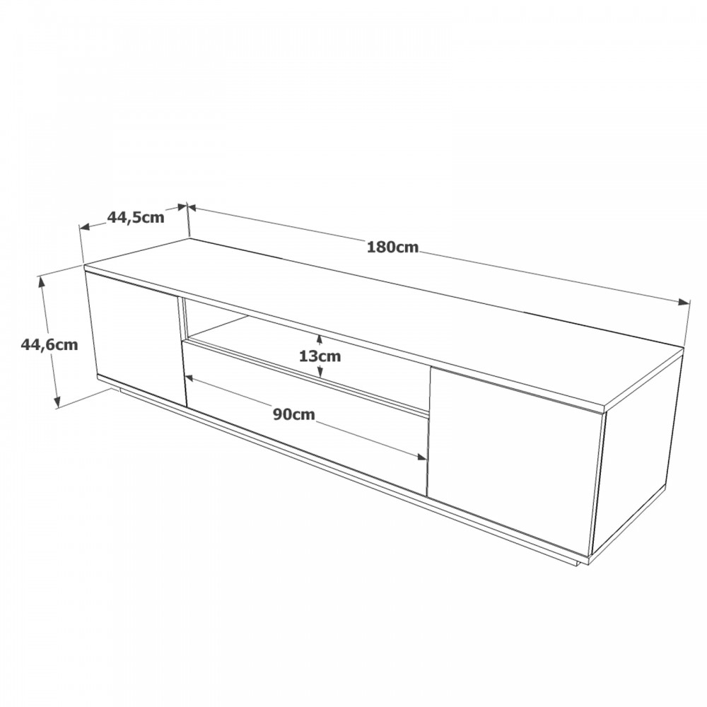 Έπιπλο τηλεόρασης "VIANA" σε χρώμα atlantic pine/ανθρακί 180x45x45