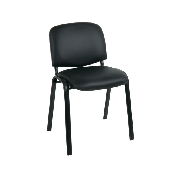 Καρέκλα επισκέπτη "SIGMA" από τεχνόδερμα σε μαύρο χρώμα 55x50x79
