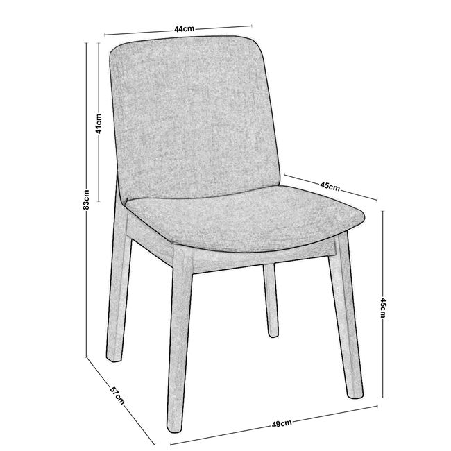 Καρέκλα "EMMA" ξύλινη-υφασμάτινη σε χρώμα καρυδί-γκρι, 48x57x83