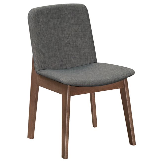 Καρέκλα "EMMA" ξύλινη-υφασμάτινη σε χρώμα καρυδί-γκρι, 48x57x83