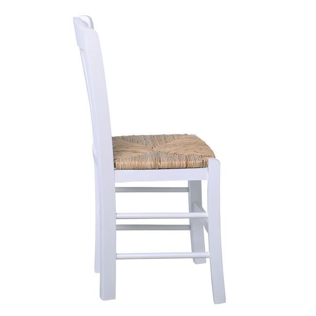 Καρέκλα "CASA" από ξύλο/ψάθα σε χρώμα φυσικό/λευκό 42x45x88