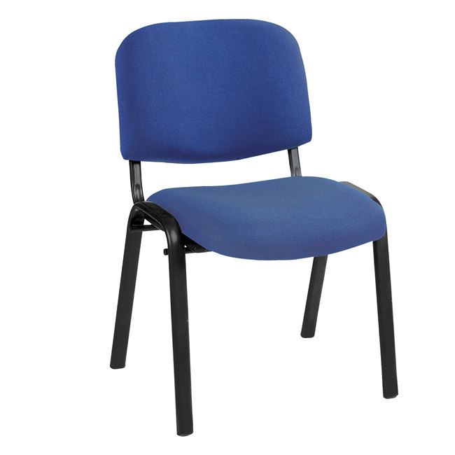 Καρέκλα "SIGMA" από μέταλλο/ύφασμα σε μαύρο/μπλε χρώμα 55x60x79