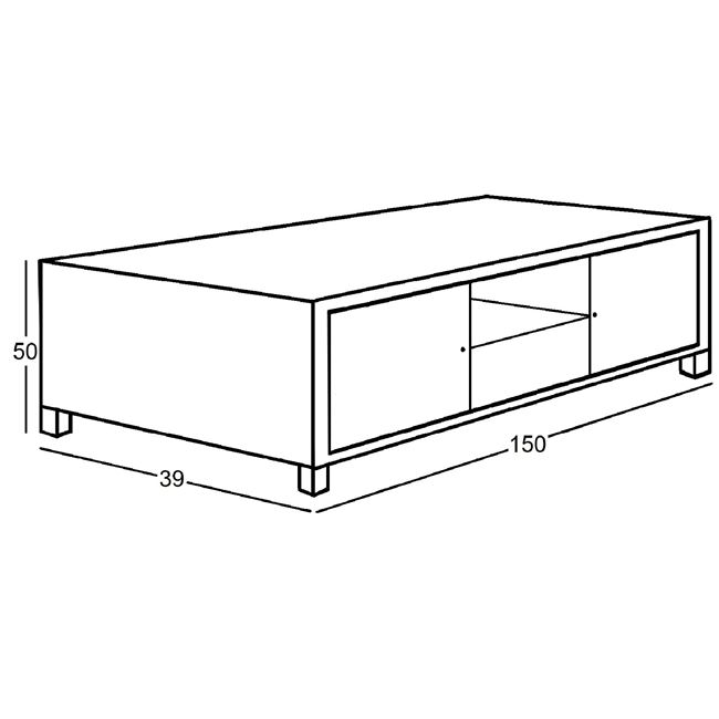 Έπιπλο TV "MODO" σε χρώμα ανοιχτό καρυδί 150x39x50