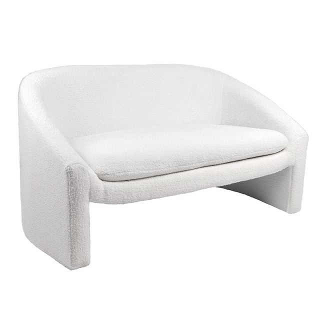 Καναπές διθέσιος "BONO" από ύφασμα Teddy  σε χρώμα λευκό 138x74x74