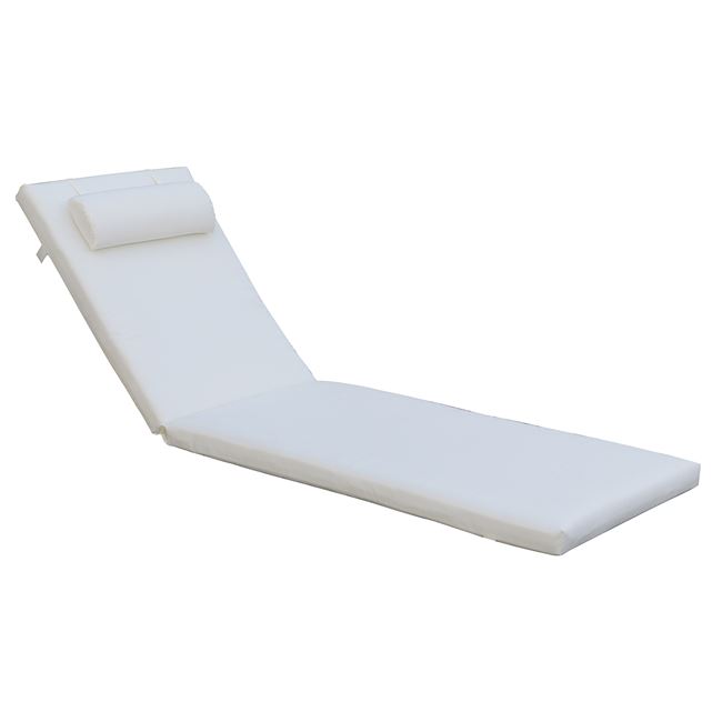 Μαξιλάρι ξαπλώστρας "SUNLOUNGER" από ύφασμα σε εκρού χρώμα 196(78+118)x60x7