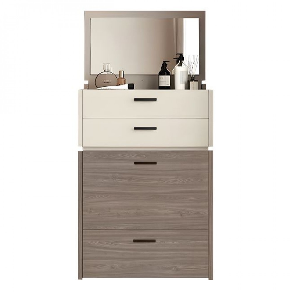 Τουαλέτα "VANITY" από mdf σε καρυδί/εκρού χρώμα 60x45x122