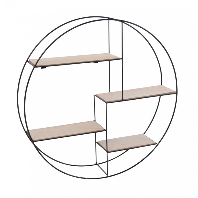 Ραφιέρα από μέταλλο/ξύλο σε χρώμα μαύρο/φυσικό 55x55x11
