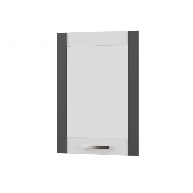 Άνω πορτάκι "CHARLOTTE" με τζάμι αριστερό σε χρώμα γραφίτη 50x71.8x1.6