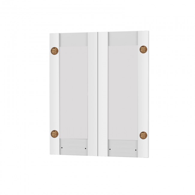 Άνω πορτάκια "CHARLOTTE" σετ 2 τμχ με τζάμι σε χρώμα λευκό 60x71.8x1.6