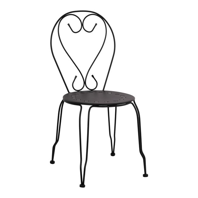 Καρέκλα "AMORE" μεταλλική σε μαύρη απόχρωση 42x48x90