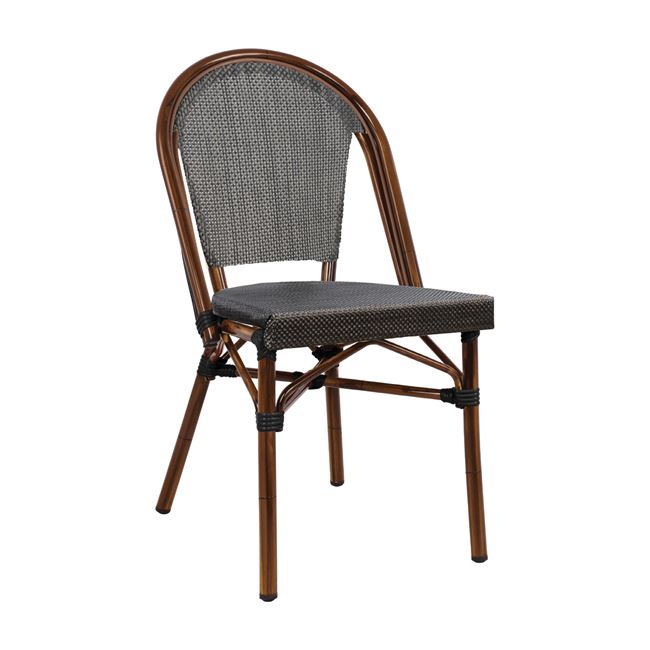 Καρέκλα "BAMBOO LOOK"από μέταλλο σε χρώμα καφέ 50x60x87