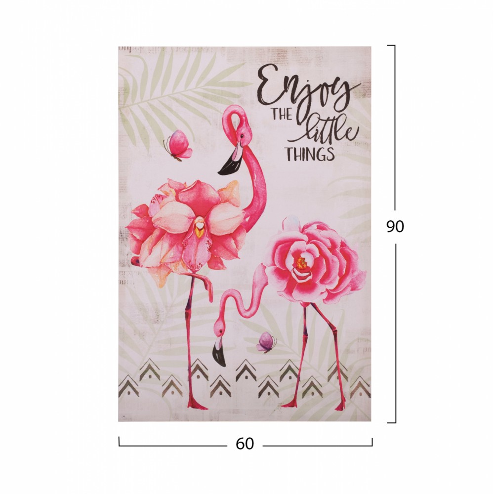 Πίνακας "FLAMINGO" από καμβά πολύχρωμος 60x90