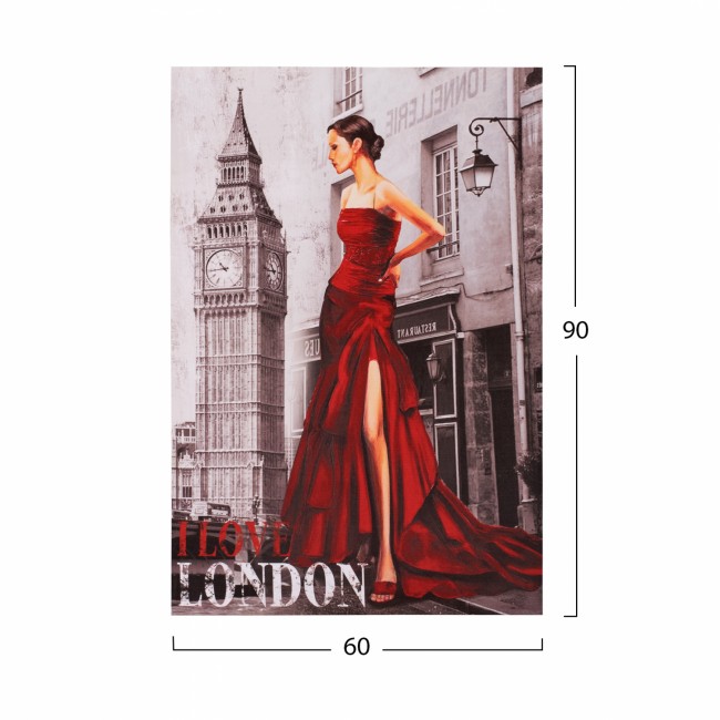 Πίνακας "LONDON" από καμβά πολύχρωμος 60x90