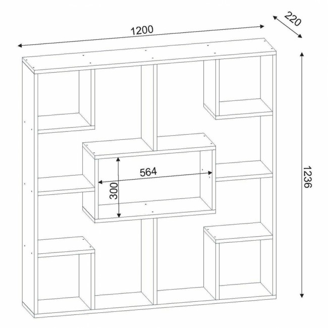 Ραφιέρα "YOLANTHE" σε χρώμα λευκό 120x22x123,6