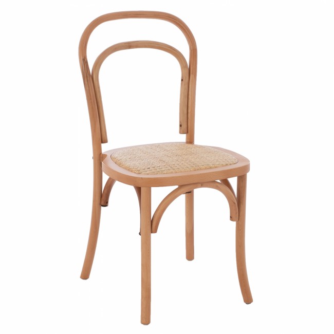 Καρέκλα "ALIYAH" στοιβαζόμενη από ξύλο σε φυσικό χρώμα 45x54x89