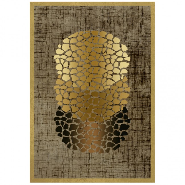 Χαλί σαλονιού "JOSIANE" σε χρυσό χρώμα με σχέδια 120x170
