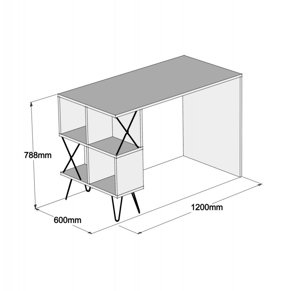 Γραφείο εργασίας σε λευκό χρώμα 120x60x78