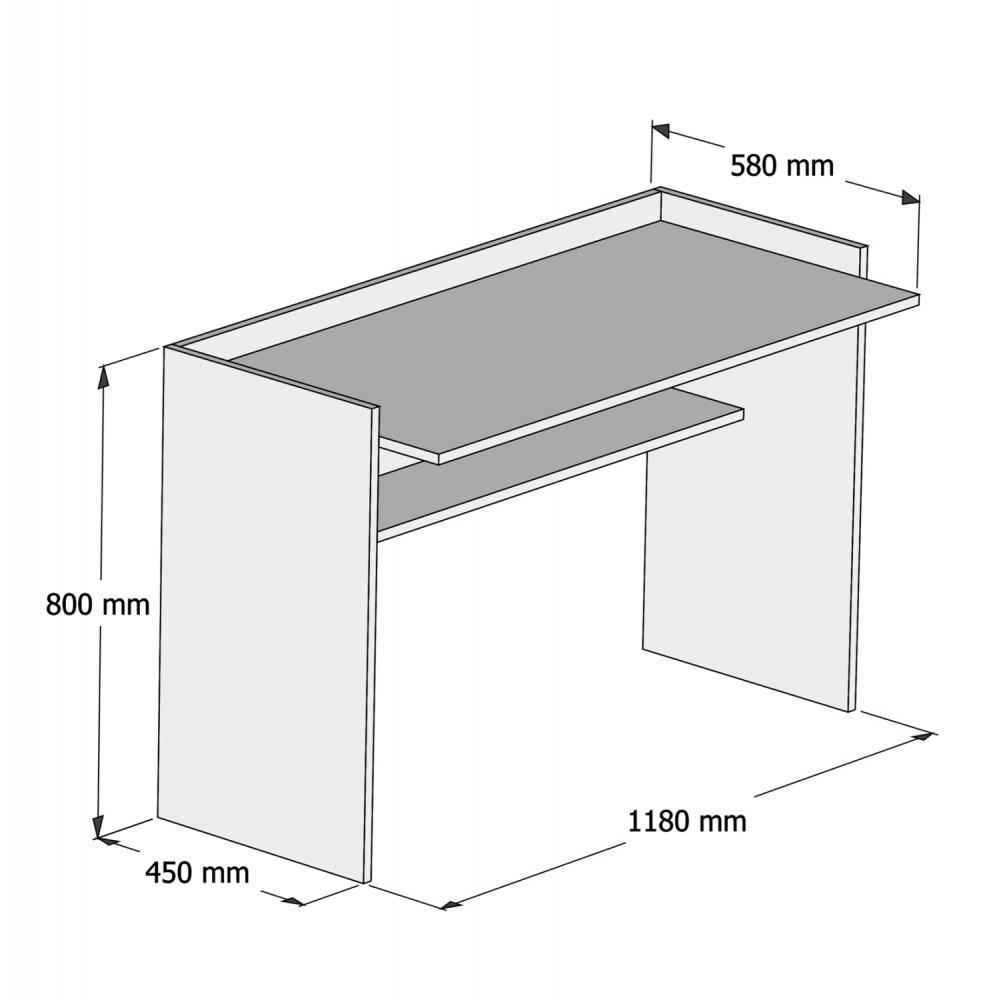 Γραφείο εργασίας σε γκρι/λευκό χρώμα 118x58x80