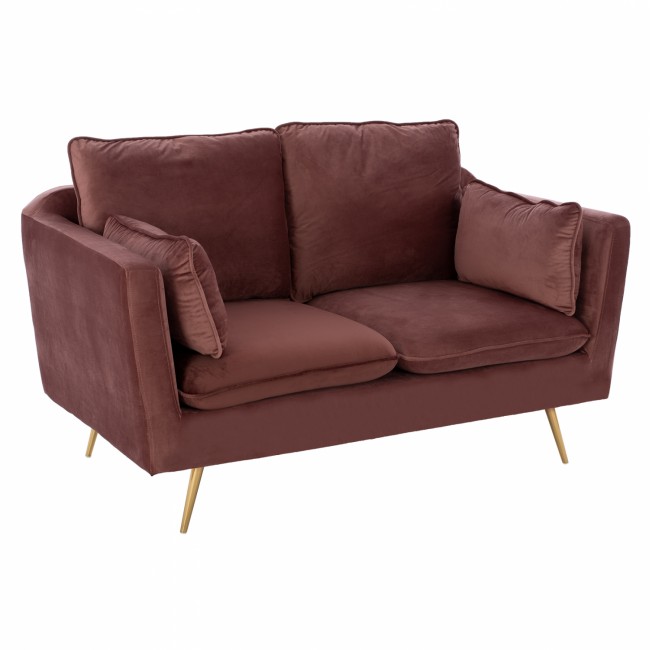 Καναπές "KAREN" διθέσιος από ύφασμα σε χρώμα σάπιο μήλο 152x84x95