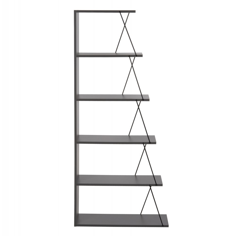 Βιβλιοθήκη "MINI TARS" σε χρώμα γκρι/μαύρο 65x22x146