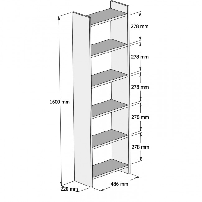 Βιβλιοθήκη σε χρώμα σονόμα/λευκό 48.5x22x160