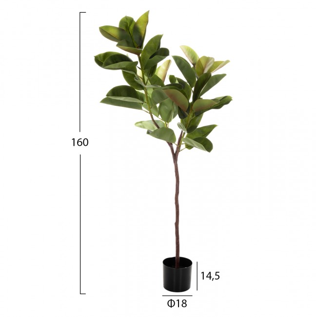 Διακοσμητικό συνθετικό φυτό "ΔΡΥΣ" σε γλάστρα Φ18x14,5-160