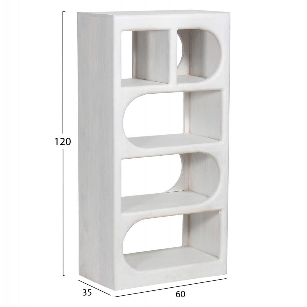 Ραφιέρα "HANDYR" από ξύλο σε λευκό χρώμα 60x35x120