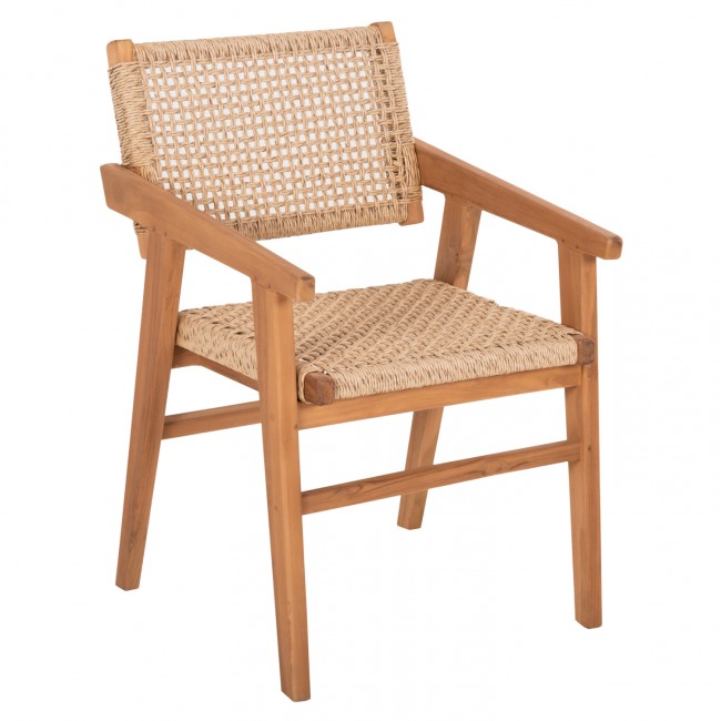 Πολυθρόνα "BJORN" από ξύλο/σχοινί σε φυσικό χρώμα 54,5x61x85