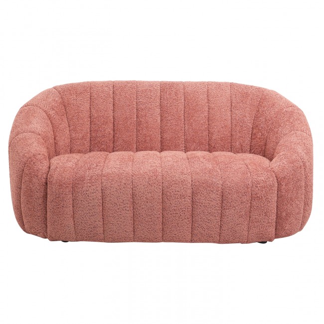 Καναπές "ΜΟΒΥ" από ύφασμα μπουκλέ σε χρώμα ροζ 148x83x66