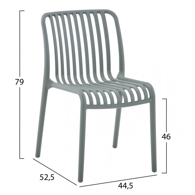 Καρέκλα "CONVEE" από πολυπροπυλένιο σε χρώμα dark olive 52,5x44,5x79
