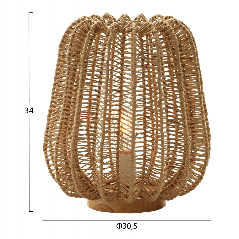Επιτραπέζιο φωτιστικό σε χρώμα φυσικό Φ30,5Χ34