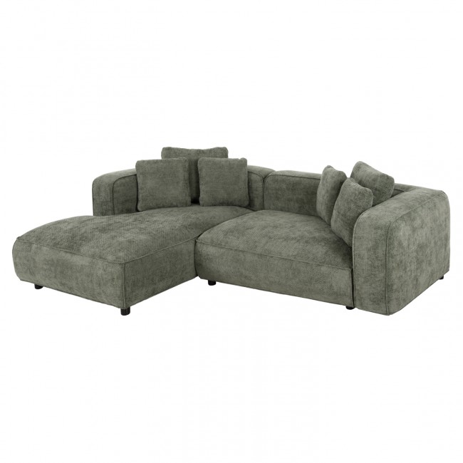 Γωνιακός καναπές "GRACE" με αριστερή γωνία από mdf/ύφασμα σε πράσινο χρώμα 252x160x90
