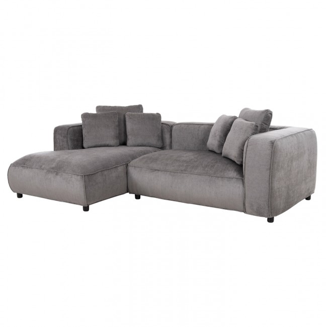 Γωνιακός καναπές "GRACE" με αριστερή γωνία από mdf/ύφασμα σε γκρι χρώμα 252x160x90