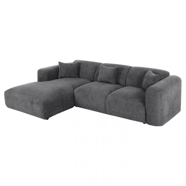 Γωνιακός καναπές "BRICKEN" με αριστερή γωνία από mdf/ύφασμα σε ανθρακί χρώμα 282x160x72