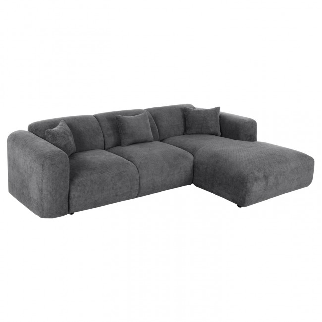 Γωνιακός καναπές "BRICKEN" με δεξιά γωνία από mdf/ύφασμα σε ανθρακί χρώμα 282x160x72