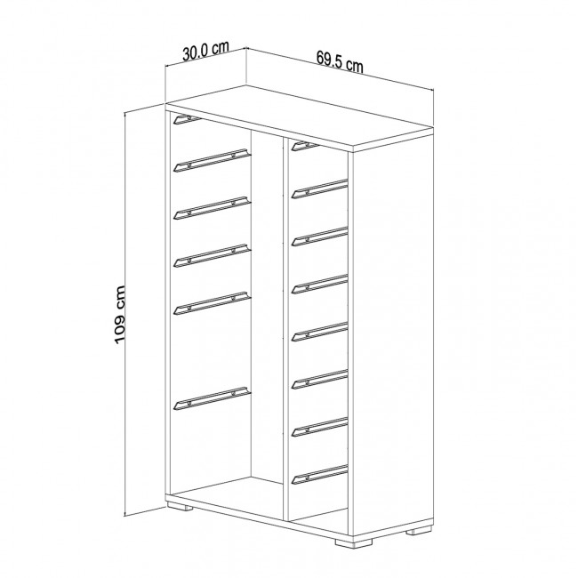 Συρταριέρα "SANI" σε λευκό χρώμα 69.5x30x109