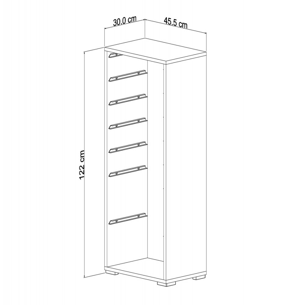 Συρταριέρα "SANI" σε λευκό χρώμα 45.5x30x122