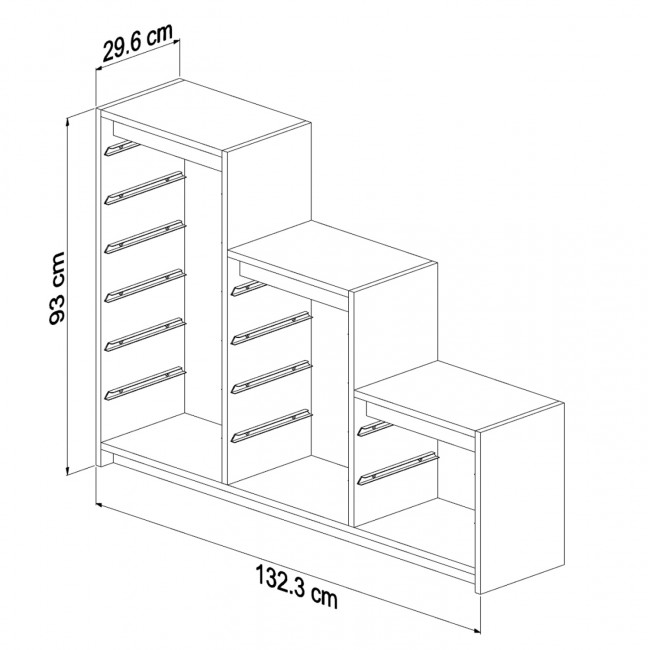 Συρταριέρα "SANI" σε σονόμα/λευκό χρώμα 132.3x29.6x93