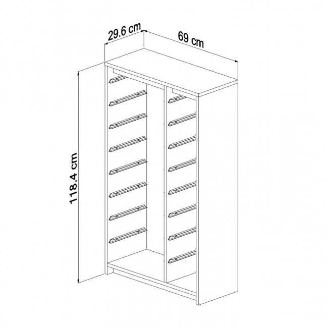 Συρταριέρα "SANI" σε σονόμα/λευκό χρώμα 69x29,6x112,2