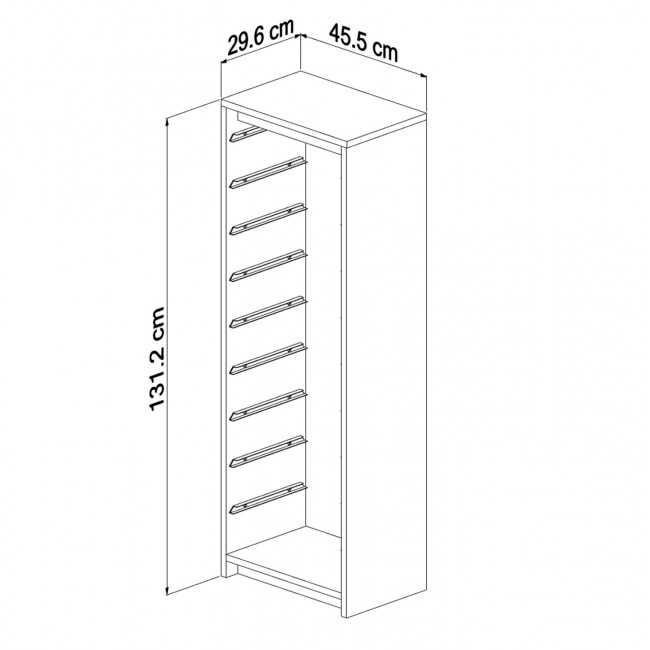 Συρταριέρα "SANI" σε σονόμα/λευκό χρώμα 45.5x29.6x125