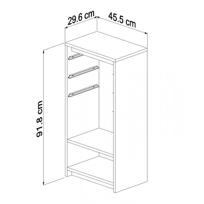 Συρταριέρα "SANI" σε σονόμα/λευκό χρώμα 45,5x30x92