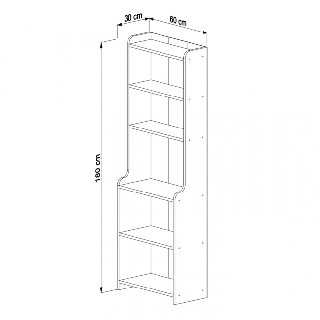 Βιβλιοθήκη "NEAT" σε φυσικό χρώμα 60x30x180