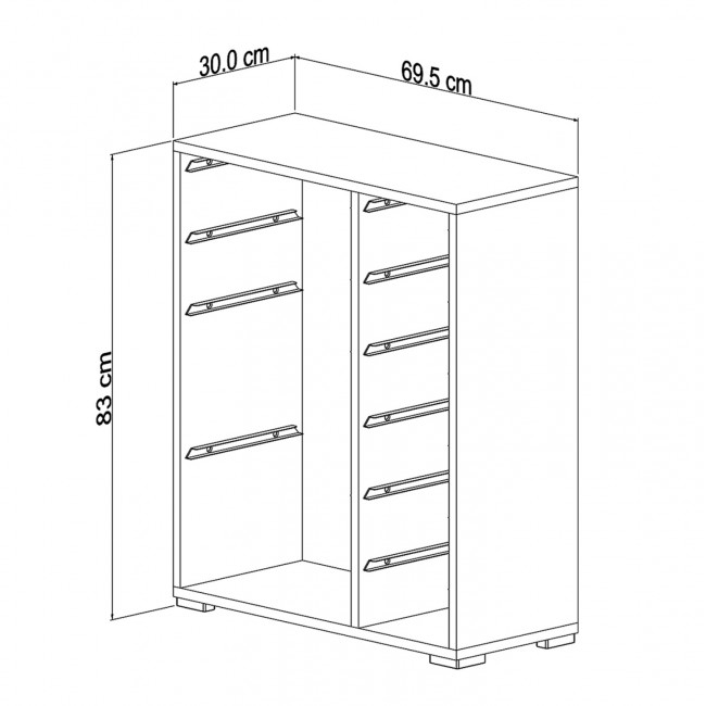 Συρταριέρα "SANI" σε λευκό χρώμα 69,5x30x83