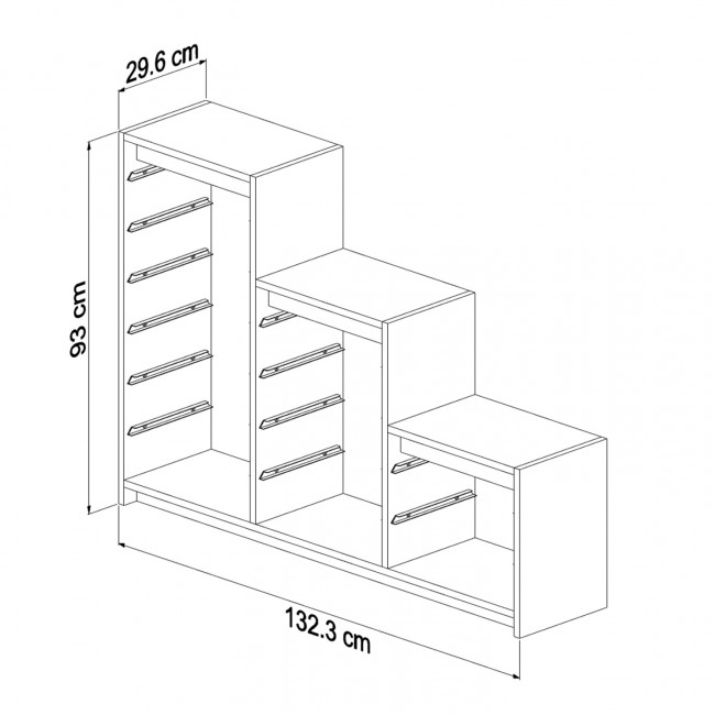 Συρταριέρα "SANI" σε λευκό χρώμα 93x29,6x132,3