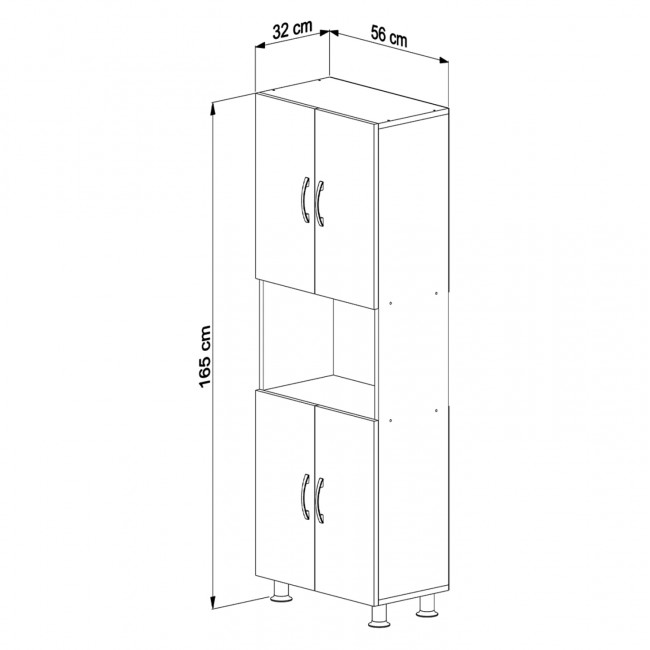 Έπιπλο κουζίνας ''RAD'' σε χρώμα λευκό 56x32x165