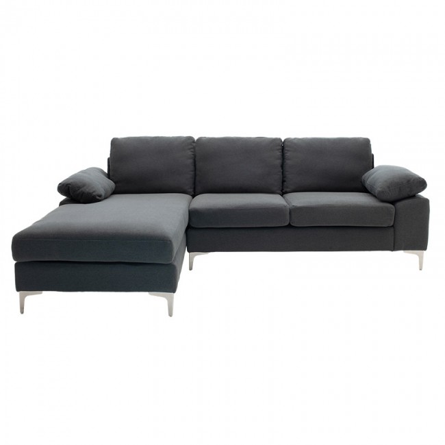 Γωνιακός καναπές "COHEN" δεξιά γωνία υφασμάτινος σε χρώμα ανθρακί 240x159x83