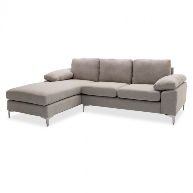 Γωνιακός καναπές "COHEN" δεξιά γωνία υφασμάτινος σε χρώμα μπεζ 240x159x83